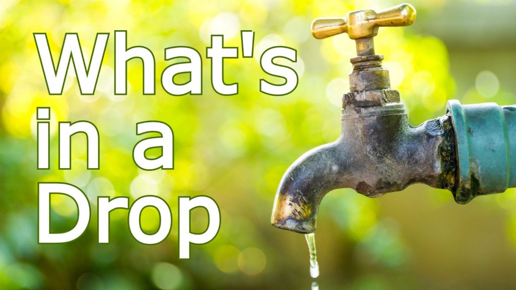 What's in a drop title page with dripping tap