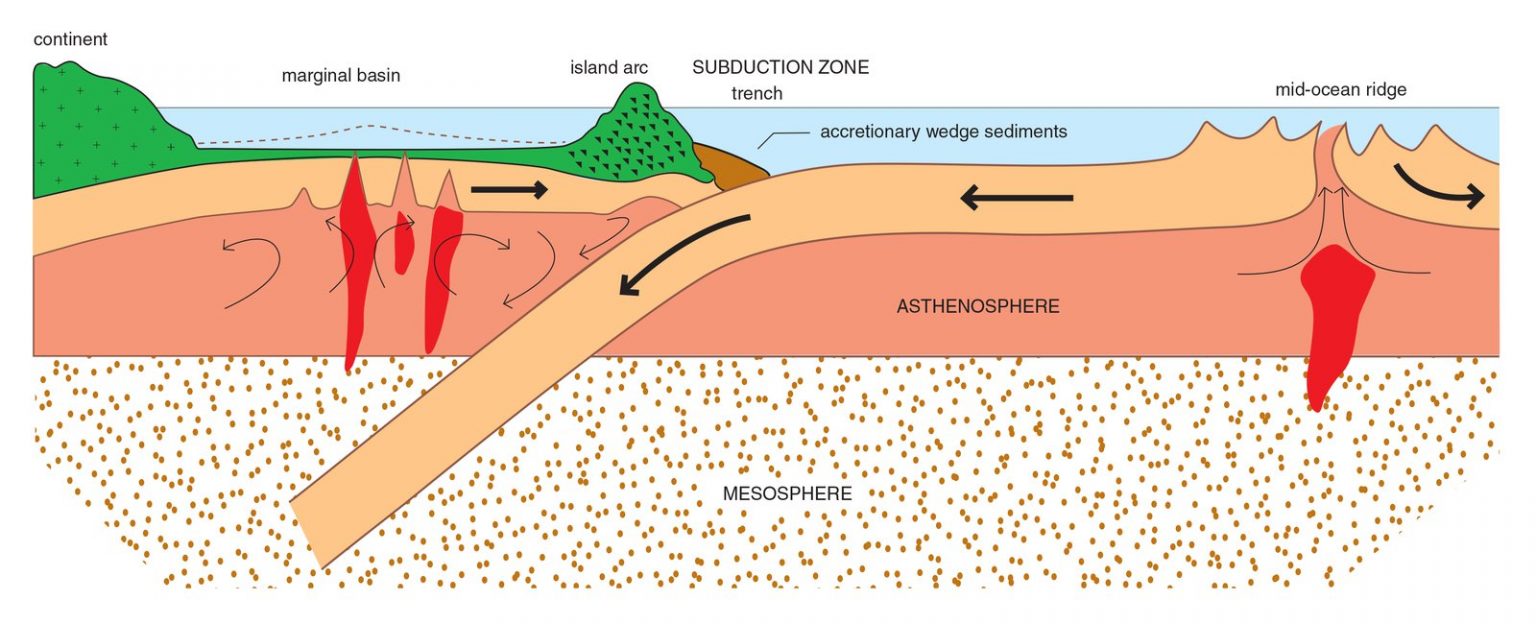 A tectonic plate is a massive, irregularly shaped piece of the crust.